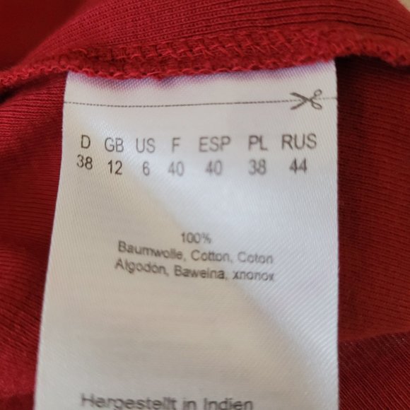 Olsen Europe Cranberry Print Top US 6 - Picture 7 of 8